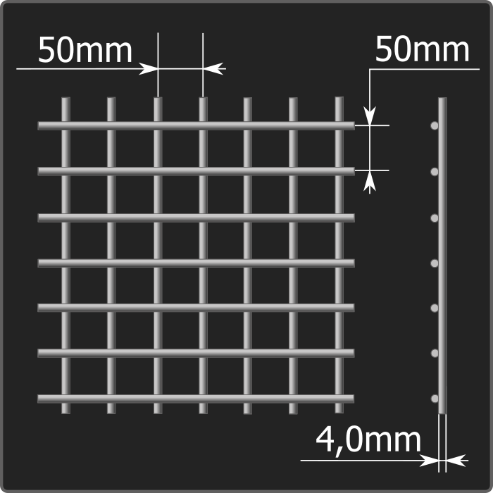Сетка кладочная 50*50*4,0 (0,64*2,0)