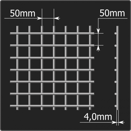 Сетка кладочная 50*50*4,0 (0,64*2,0)